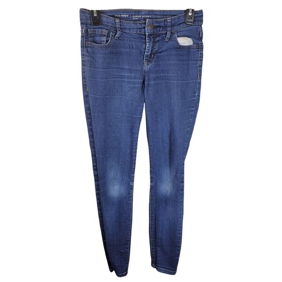 Old Navy Womens Size 2P Blue Solid Super Skinny Jeans - Picture 1 of 12